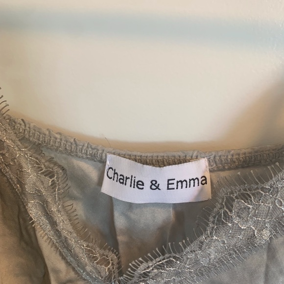 silver satin lace trim cami!! - Picture 3 of 3